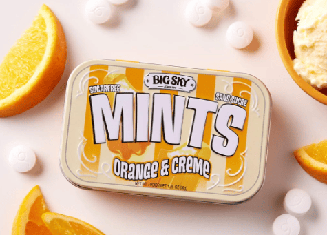 Canada - Big Sky - Sugar Free Mints - Orange & Crème Flavour 50g x 6 units