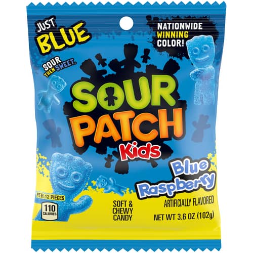 Sour Patch Kids - Blue Raspberry Peg Bag 3.6oz (102g) x 12 Units