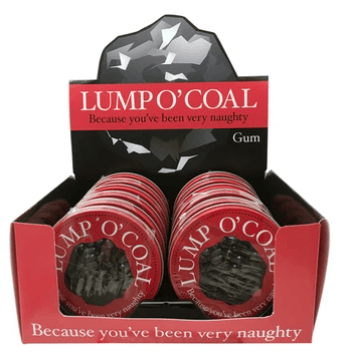XMAS Boston American Lump of Coal Bubblegum Candy Tins - 1oz (28g) x12 Units