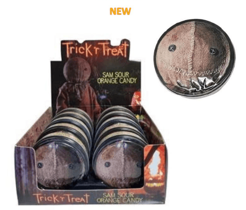 China - Halloween - BOSTON AMERICAN TRICK R TREAT SAM SOUR CANDY TIN x 12 units