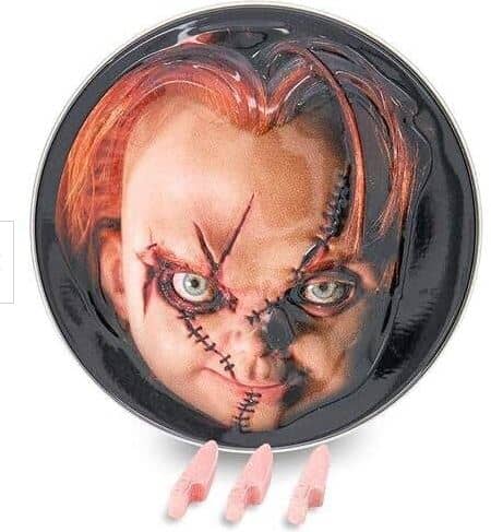 Child's Play Chucky Sour Cherry Candy Knives Tin 1.2oz x 12 Units