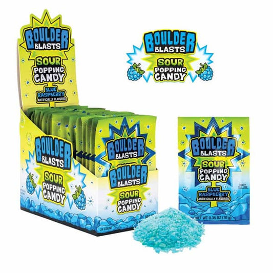 (S1-09) Boulder Blast Popping Candy - SOUR Blue Raspberry x 24 Units