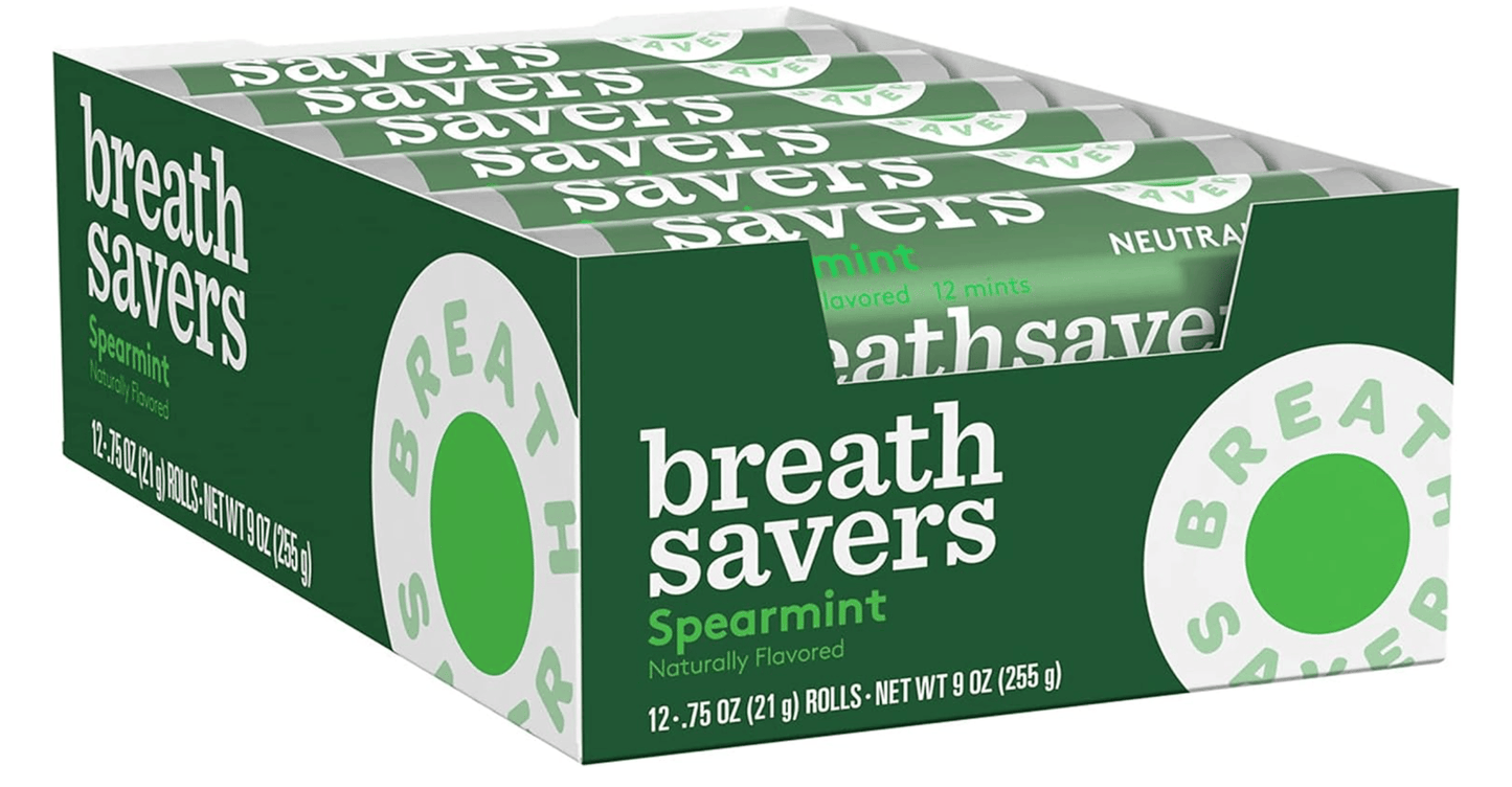 (S1-10) Breath Savers Mints Roll - Spearmint 0.75oz x 24 units