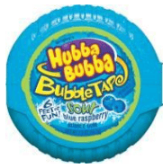 (S1-09) Gum - Wrigley Bubble Tape Sour Blue Raspberry 12 units