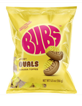 BUBS Peg Bag - Sweet Ovals Banana Toffee 5.5oz(156g) x 8 Units
