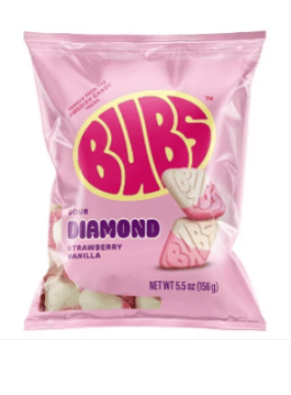 BUBS Peg Bag - Sour Diamond Strawberry Vanilla 5.5oz(156g) x 8 Units