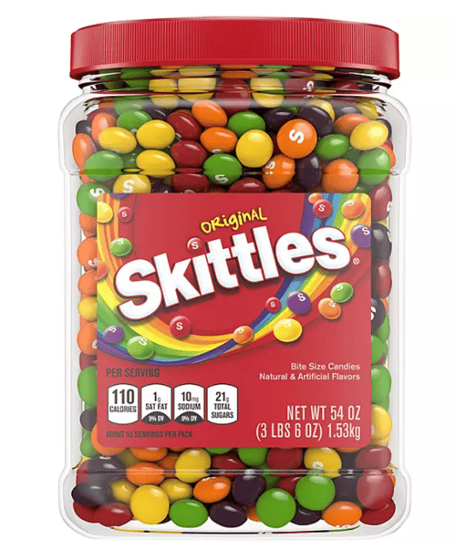 US -  Bulk - Skittles Original Candy Jar 54 oz. (1.53KG) x 1 Jar