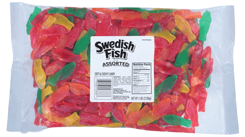 Bulk - Swedish Fish Assorted  5LB (2.27KG) x 1 Bag