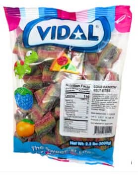 (S3-02) SPAIN - Bulk -  Vidal Sour Rainbow Belt Bites 2.2 Lb (1kg) x 1 Bag