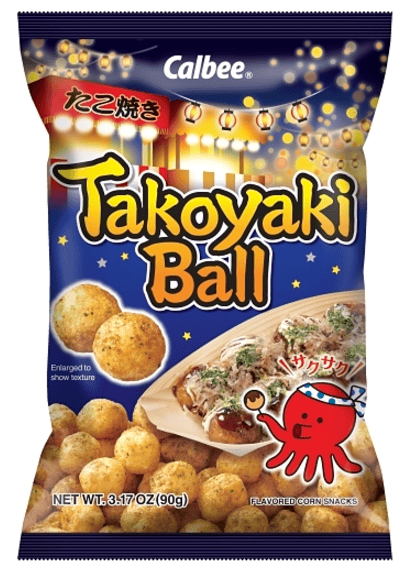 Thailand - Chips - Calbee - Takoyaki Ball Original 3.17 oz (90g) x 6 units (chips bags may be deflated during shipping)