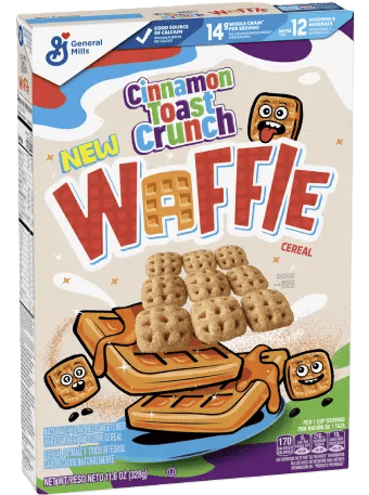 Cereal - Cinnamon Toast Crunch - WAFFLE 11.60oz (328g) x 1 unit (Boxes with minor damage due to shipping) (Best Before April 24, 2025)