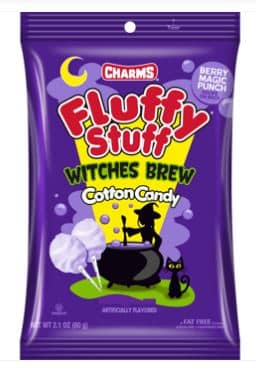 Halloween - Charms Fluffy Stuff Witches Brew Cotton Candy - 2.1oz (60g) x 24 units
