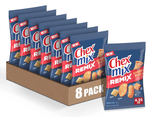 US - Chips - Chex Mix - Remix - Cheesy Pizza 4.25 OZ (127g) x 8 units (chips bags may deflated during shipping)