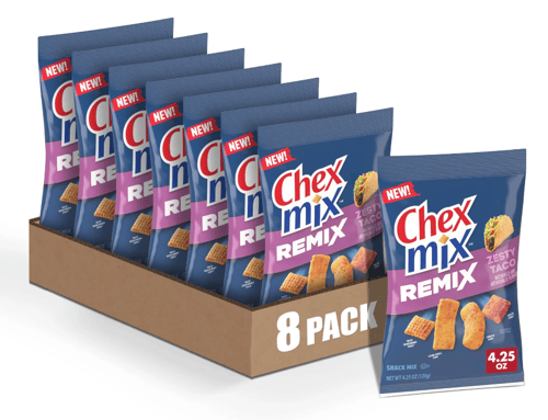 US - Chips - Chex Mix - Remix - Zesty Taco 4.25 OZ (127g) x 8 units (chips bags may deflated during shipping)(Best Before 27 August, 2025)