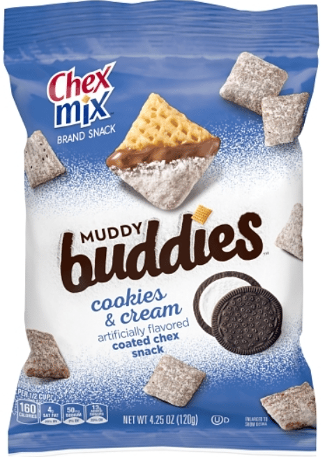 CASE - CHIPS - Chex Mix - Muddy Buddies Cookies & Cream 4.25oz (120g) x 7 units (chips bags may deflated during shipping)