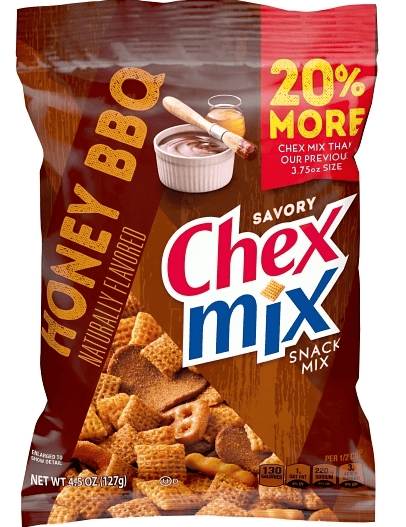 US - CASE - CHIPS - Chex Mix - Honey BBQ 4.5oz (127g) x 8 units (chips bags may deflated during shipping)