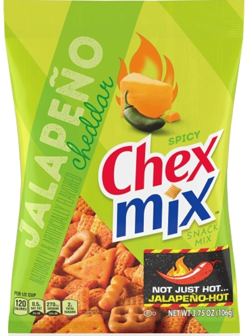 CASE - CHIPS - Chex Mix - Jalapeno Cheddar 3.75oz (106g) x 8 units (chips bags may deflated during shipping)