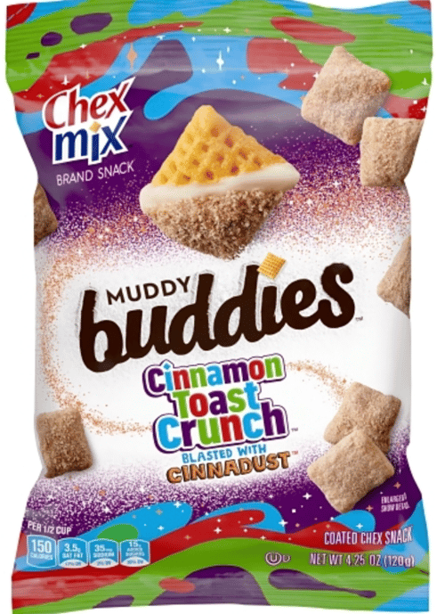 US - CASE - CHIPS - Chex Mix - Muddy Buddies Cinnamon Toast Crunch 4.5oz (120g) x 7 units (chips bags may deflated during shipping)