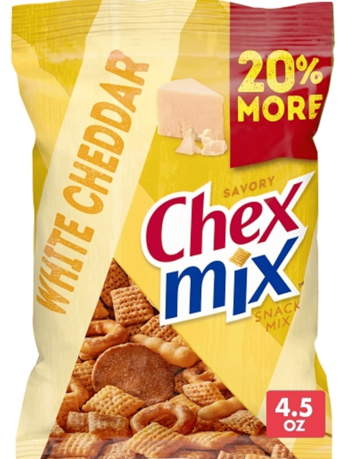 US - Chips - Chex Mix - Savory White Cheddar Snack Mix 4.25 oz (127g) x 8 units (chips bags may deflated during shipping)
