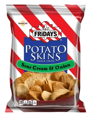 US - Chips - TGI Fridays - SOUR CREAM AND ONION Potato Skins 3oz (85g) x 6 bags (chips bags may be deflated during shipping)