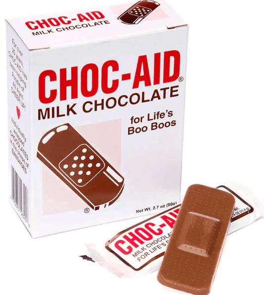 (S1-09) CHOC-AID IN DISPLAY (CHOCOLATE BAND AID) 2.7OZ (80G) X 12 UNITS