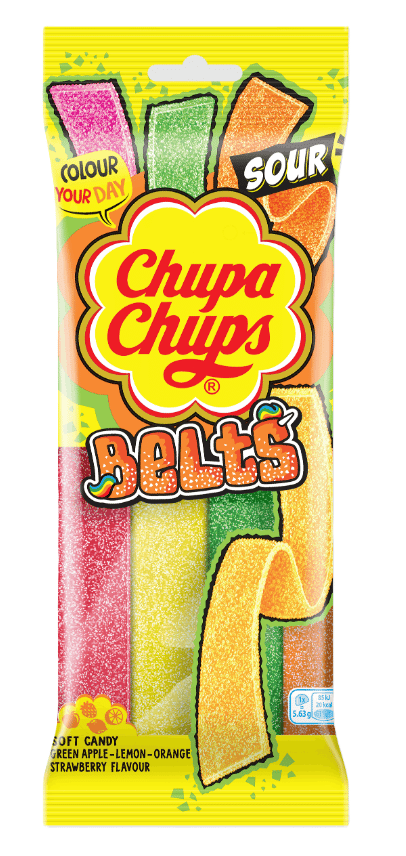 ITALY - Chupa Chups -Sour Assorted Belts 90g x 18 units