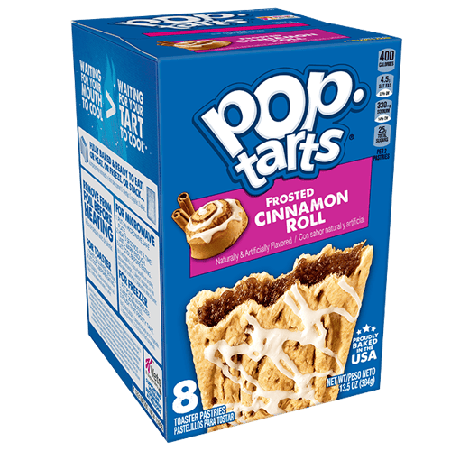 Us - Pop Tarts - Cinnamon Roll (8 Toasters) 13.5oz (384g) x 1 Box (Boxes with minor damage due to shipping) (01 November 2025)