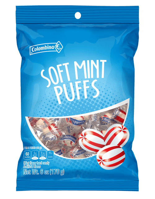 COLOMBIA - Peg Bags - Colombina Soft Mint Puffs 6oz(170g) x 12 Units
