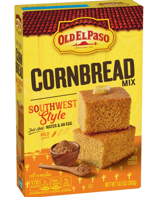 SINGLE - OLD EL PASO CORNBREAD MIX - SOUTHWEST STYLE 13.5OZ (382G) X 1 Unit