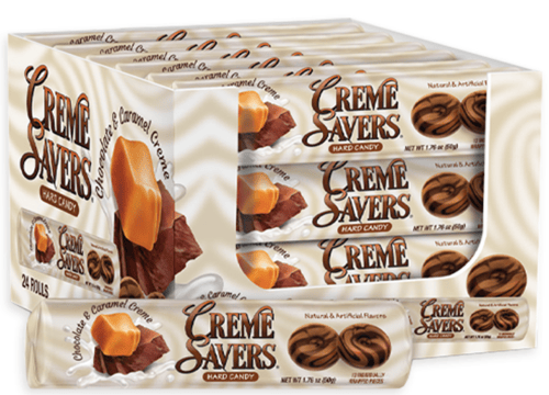 Creme Savers -  CHOCOLATE & CARAMEL - ROLLS 1.76oz (50g) x 24 units