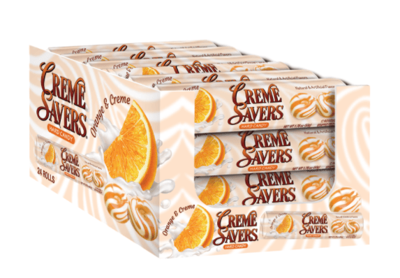 (S1-10) Creme Savers - Orange & Creme - ROLLs 13pcs x 24 units