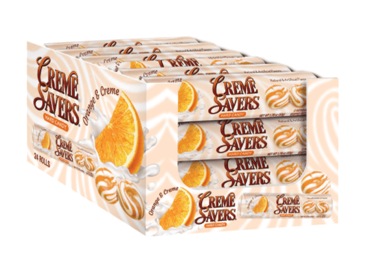 (S1-10) Creme Savers - Orange & Creme - ROLLs 13pcs x 24 units