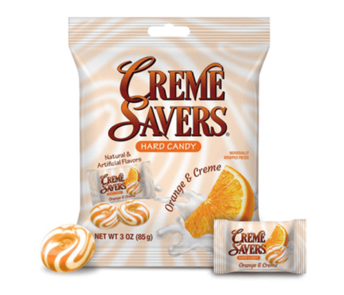GREECE - Creme Savers - Orange & Creme Peg BAG 3oz (85g) x 12 units