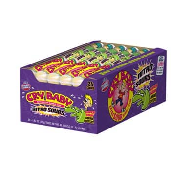 US- Cry Baby Nitro Sours Gumballs 9 Ball Tube x 24 units