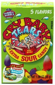 US - Cry Baby Tears Extra Sour 5 Flavor Candy 1.98oz x 24 Units