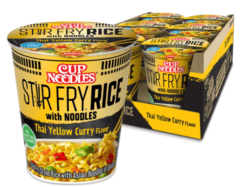 Nissin Cup Noodles - Fry Rice with Noodles - Thai Yellow Curry Flavor 2.61oz x 6 Units