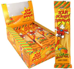 Dorval Sour Power Straws - Mango 1.75oz (50g) x 24 units