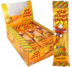 Netherlands - Dorval Sour Power Straws - Mango 1.75oz (50g) x 24 units