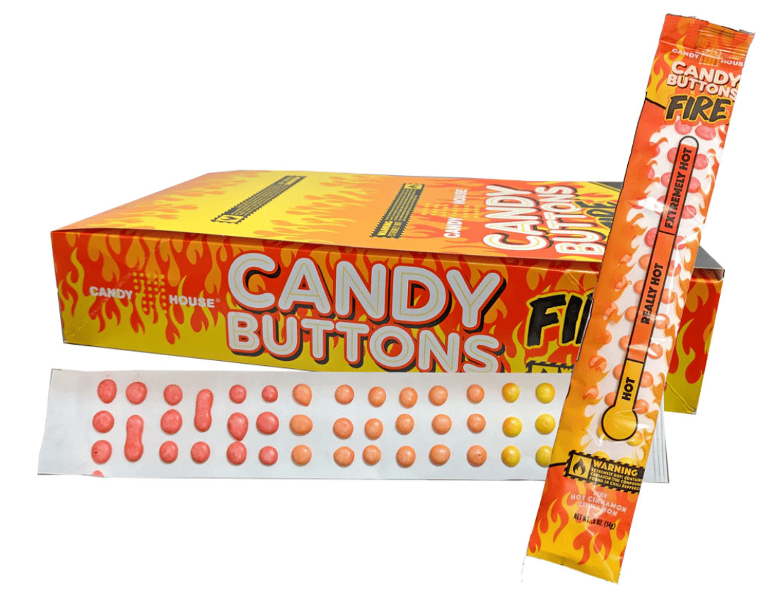 (S1-08) Doscher Candy House Candy Buttons - FIRE - Standard Size 0.5oz (14g) x 24 units