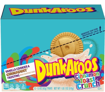 DunkAroos Vanilla Cookies - Cinnamon Toast Crunch Frosting 1.5oz (42g) x 12 units