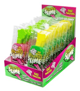 (S1-10) Face Twisters - Sour Tonge Slime -  Straw/Apple 1.4oz (40g) x 24 units