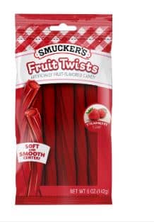 Frankford Smuckers Fruit Twist Strawberry Peg Bag - 5oz (142g) x 12 Units