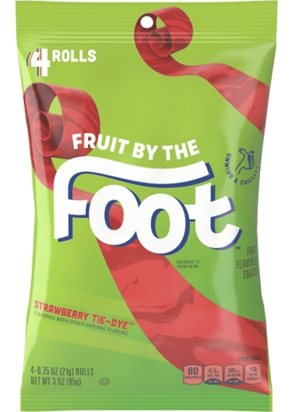 US - CASE - Betty Crocker - Fruit By The Foot - Strawberry Tie-Dye 4-rolls 0.75oz (21g) x 8 Bags