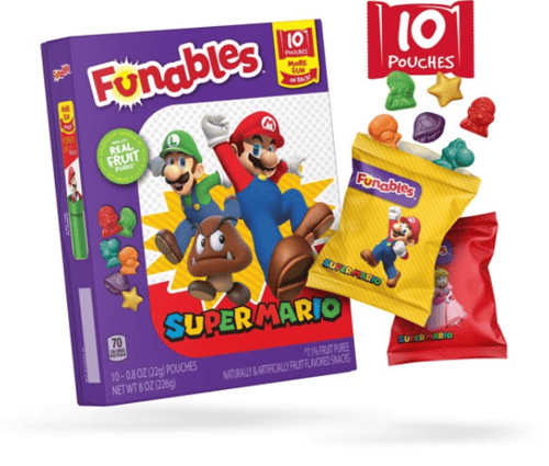 US - CASE -10-Pk - Funables - Super Mario Fruit Snacks 8oz (226g) x 8 units (Boxes with minor damage due to shipping)