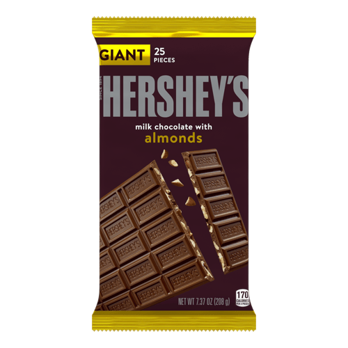 US - Milk Chocolate Almonds Giant Bar -  7.37oz x 12 units
