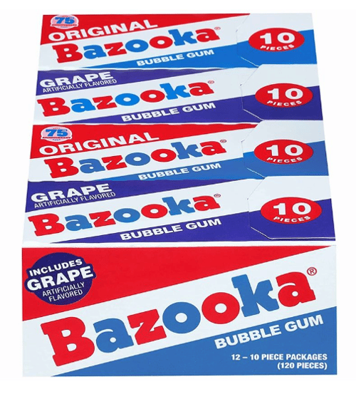 Tunisia - Topps Bazooka Wallet Pack Gum (10pc) x 12 units
