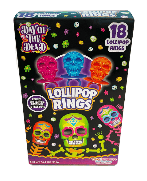 Halloween - Day of The Dead Lollipop Rings x 18 units