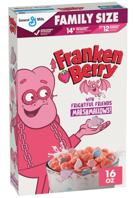 Halloween - Monster Cereal - Family Size - Franken Berry  16oz (453g) x 1 Unit (Boxes with minor damage due to shipping