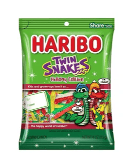 XMAS - Haribo Holiday Twin Snakes 4oz x 12 Units