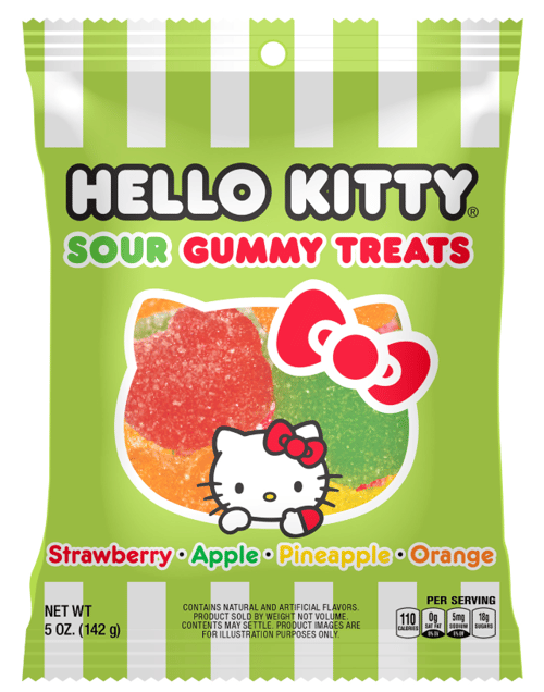 China - Hello Kitty - Gummi Treats - Sour Peg Bag 5oz (142g) x 12 units